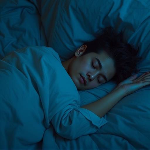 A person sleeping peacefully in bed, emphasizing the importance of sleep