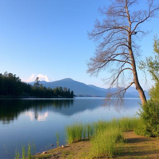 Image of a peaceful lakeside scene promoting relaxation